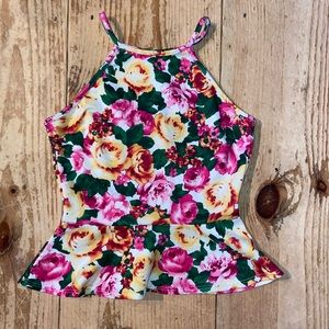 Top 10 - floral peplum tank top (S)